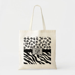 Bolsa Tote Zebra Preta e Branca e Pele Cheeta Personalizada