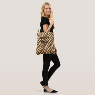 Bolsa Tote Zebra Print Brown Tot Bag