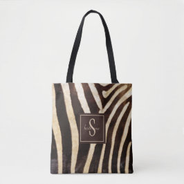 Bolsa Tote Zebra Skin Brown & Beige Monograma