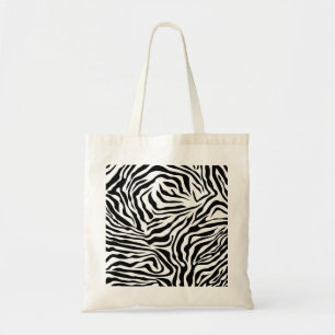 Bolsa Tote Zebra Stripes Impressão Animal Selvagem Preta E B