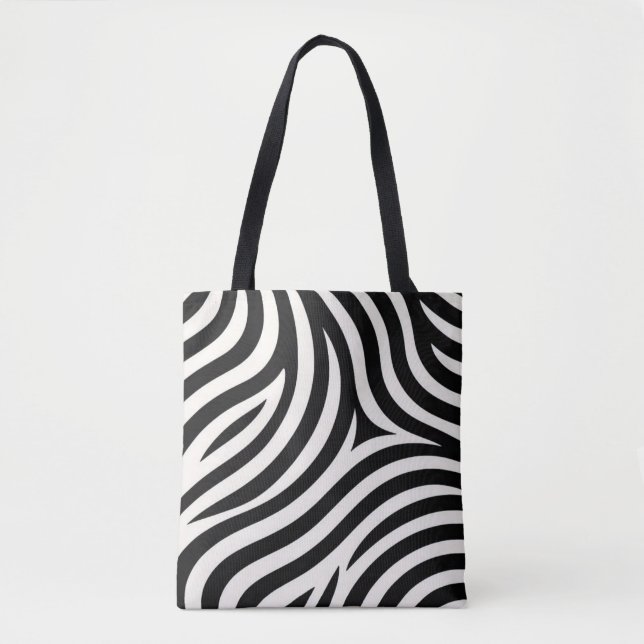 Bolsa Tote Zebra Stripes Moderno Impressão (Frente)