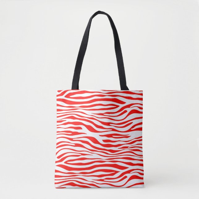 Bolsa Tote Zebra vermelha e branca (Frente)