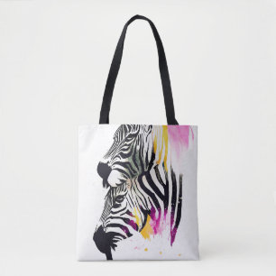 Bolsa Tote Zebra Wild Nature - Pintura De Cores De Animais