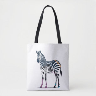 Bolsa Tote Zebra Wildlife Nature Ilustração Silhouette Legal