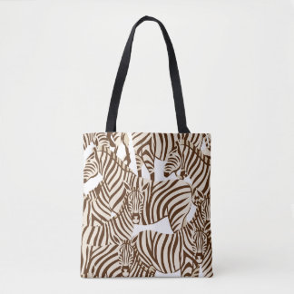 Bolsa Tote Zebras, savana selvagem, padrão sem costura