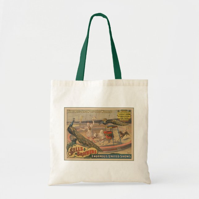 Bolsa Tote Zebu E Pavão Com Treinador De Palhaços (Frente)