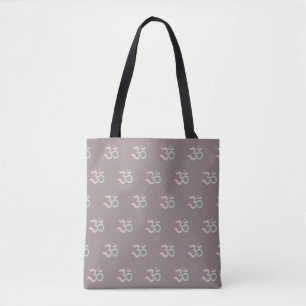 Bolsa Tote Zen Om - padrão do símbolo - pasta cor-de-rosa poe