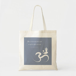 Bolsa Tote Zen Yoga Espiritual Om Aum Calliografia Minimalist