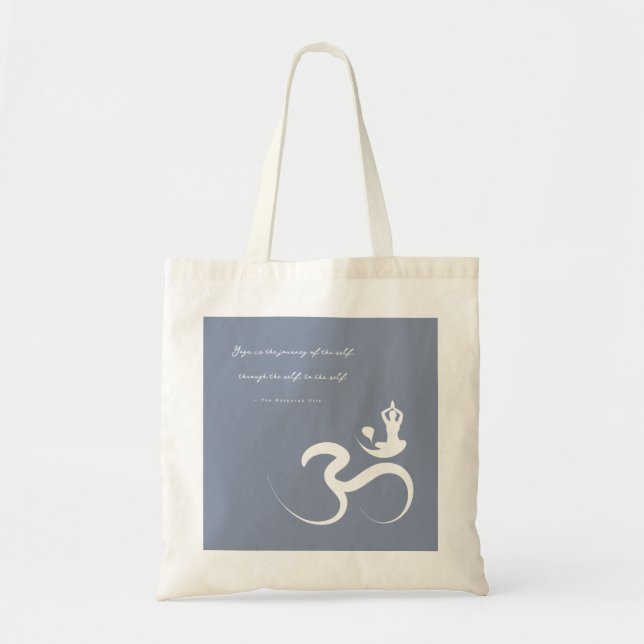 Bolsa Tote Zen Yoga Espiritual Om Aum Calliografia Minimalist (Frente)
