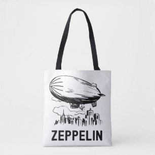 Bolsa Tote Zepelim Vintage Retro - Esboço de Dirigível
