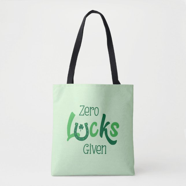 Bolsa Tote Zero Lucks Dado Dia de São Patrício Engraçado (Frente)