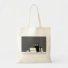 Bolsa Tote Zero Meowtivation Cat – Funny Lazy Work Cartoon
