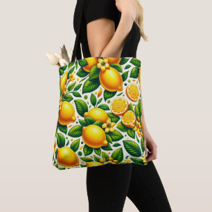 Bolsa Tote Zesty Lemon Whirl: Uma Sinfonia de Citros