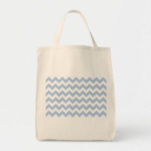 Bolsa Tote Zigzag claro azul e branco