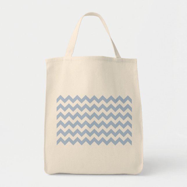 Bolsa Tote Zigzag claro azul e branco (Frente)