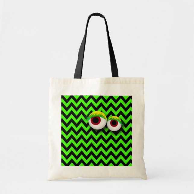 Bolsa Tote ZIGZAG eYe MONSTER : GReeN (Frente)