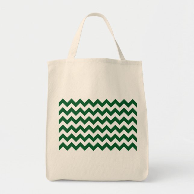 Bolsa Tote Zigzag verde e branco (Frente)