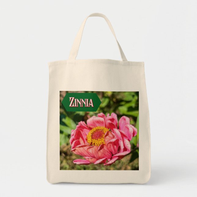 Bolsa Tote Zinnia Rosa Com Tapete Amarelo (Frente)