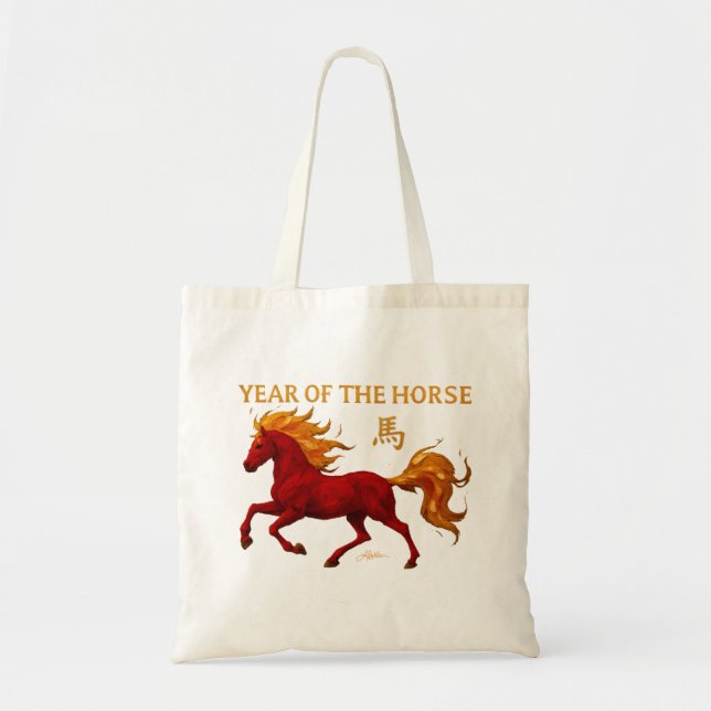 Bolsa Tote Zodiac Chinese New Year 2026 Yang Fire Horse (Frente)