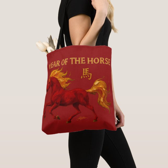 Bolsa Tote Zodiac Chinese New Year 2026 Yang Fire Horse (Close Up)