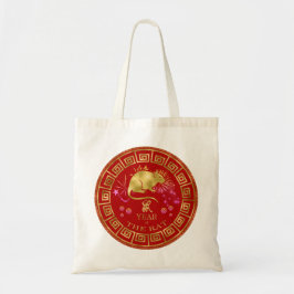 Bolsa Tote Zodiac Rat Red/Dourado ID542 chinês