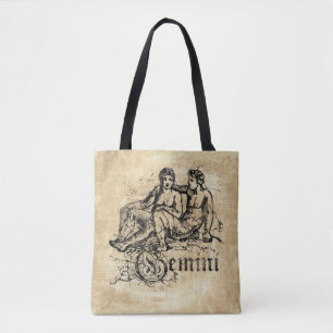 Bolsa Tote Zodíaco Gêmeos Vintage