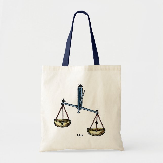 Bolsa Tote Zodíaco: Libra na cor (Frente)