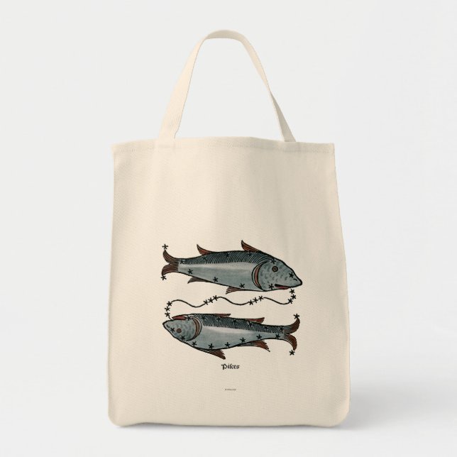 Bolsa Tote Zodíaco: Peixes na cor (Frente)