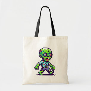 Bolsa Tote Zombie Halloween engraçado de 8 bits