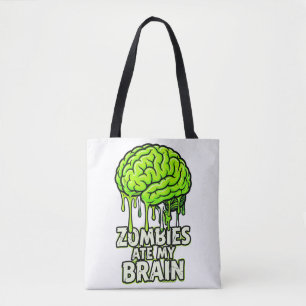 Bolsa Tote "Zombies Comeram Meu Cérebro" Divertido Halloween