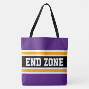Bolsa Tote ZONA FINAL Bold Roxo Laranja Preto Listras Atlétic