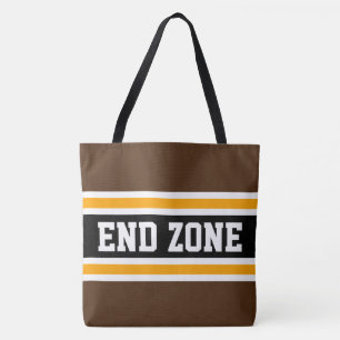Bolsa Tote ZONA FINAL Listras Laranja Marrom Atlética dos Ano