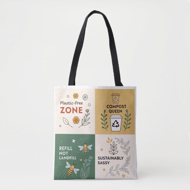 Bolsa Tote Zona livre de plástico - Design ecológico (Frente)