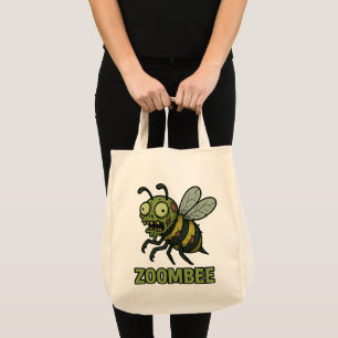 Bolsa Tote Zoombee - Design de Cartoon Zombie Bee Engraçado