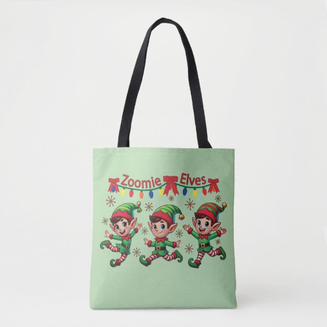 Bolsa Tote Zoomie Elves Natal (Frente)