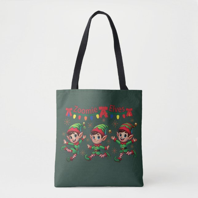 Bolsa Tote Zoomie Elves Natal (Frente)