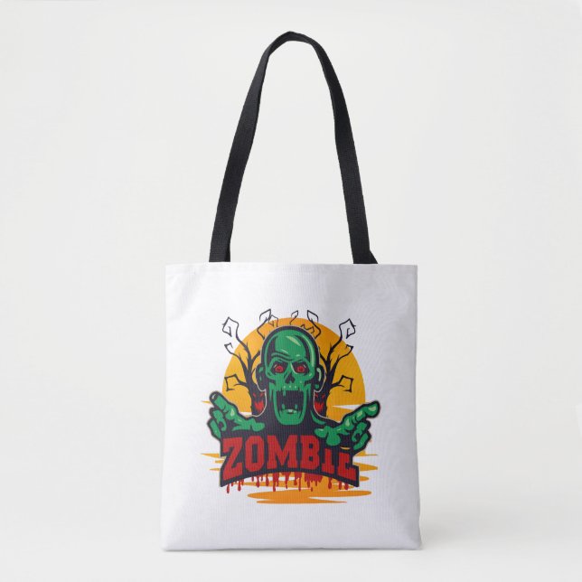 Bolsa Tote zumbi de halloween (Frente)