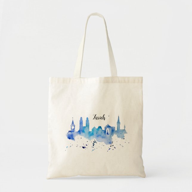 Bolsa Tote Zurich Skyline blue Tragetasche (Frente)