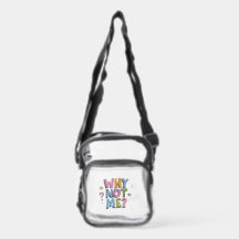 Bolsa transparente com alça cruzada e acabamento p