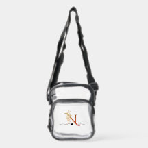 Bolsa transparente de corrente com inicial N