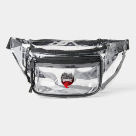 Bolsa transparente na cintura com um zíper preto e