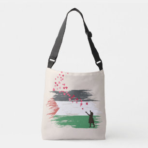 Bolsa transversal de tote da bandeira palestina an