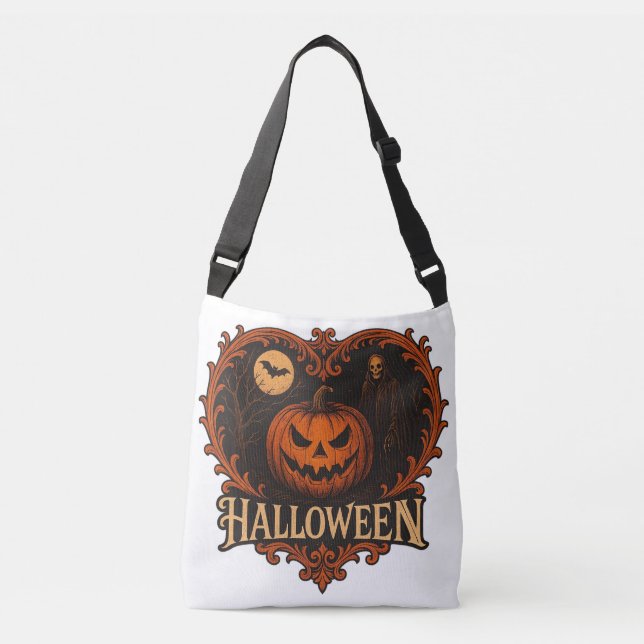 Bolsa transversal tote de impressão total de Hallo (Frente)
