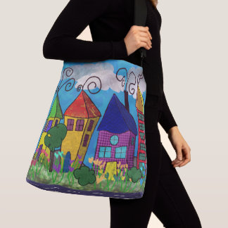 Bolsa transversal tote de pequena aldeia