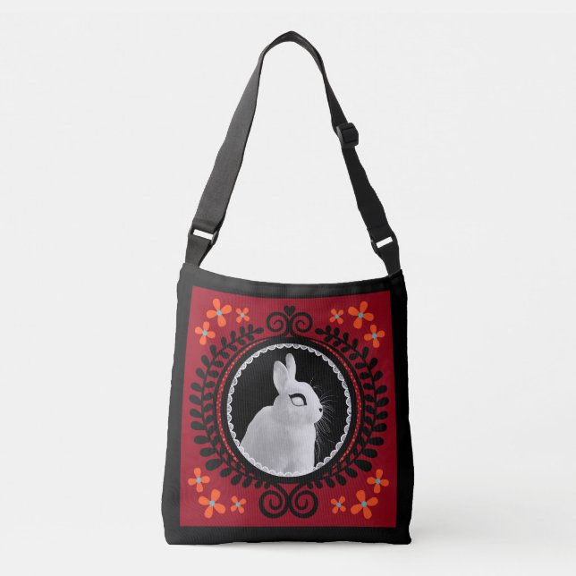 Bolsa transversal / Tote Ombro de Coelho Branco Es (Frente)