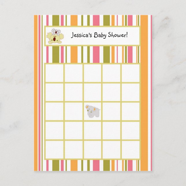 Bolsa Tropical de Cartão de Bingo Escrita (Frente)