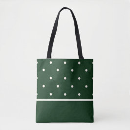 Bolsa verde com pontos cream - Perfeito para feria