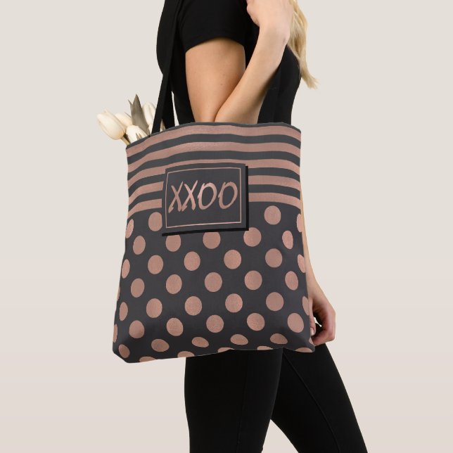 Bolsa XXOO Rose Gold e Cinza Tote (Close Up)