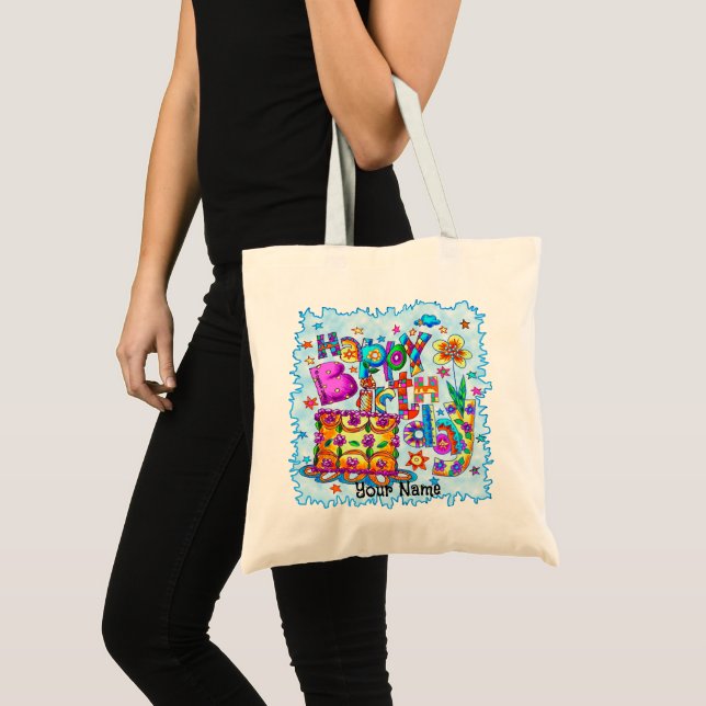 Bolsas de aniversário com bolo (Frente (produto))
