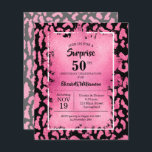 Bolsas de Aniversário de Leopardo Preto Cor-de-Ros<br><div class="desc">Pequenas e elegantes convites de aniversário de 4, 5" x 5, 6" apresentam um padrão de impressão da mancha-leopardo rosa-chic e preto sobreposto com uma camada de folha falsa cor-de-rosa e os seus 50. º detalhes de festa de aniversário em letra chic. Excelente para QUALQUER IDADE. Estes anúncios de baratos...</div>